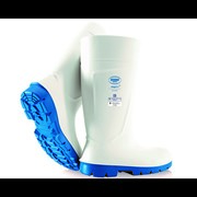 Bekina Steplite EasyGrip PU Boot, Steel Toecap, White-Blue, Size 9 PAN3P/1053AZ517-09